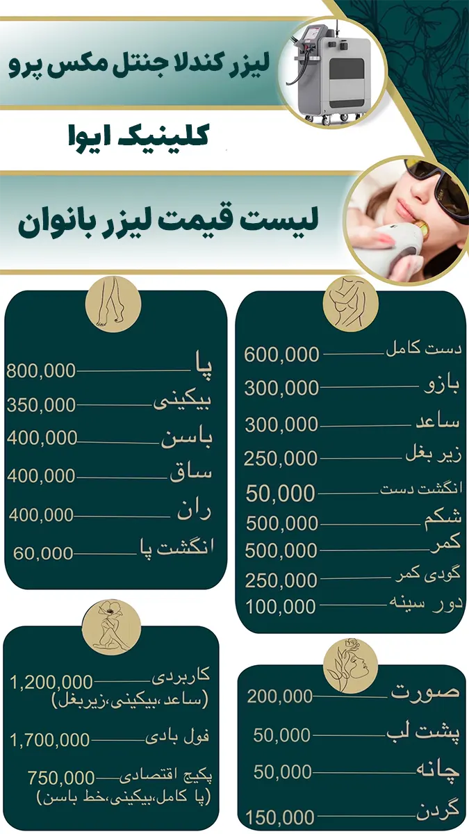 قیمت لیزر کندلا بانوان