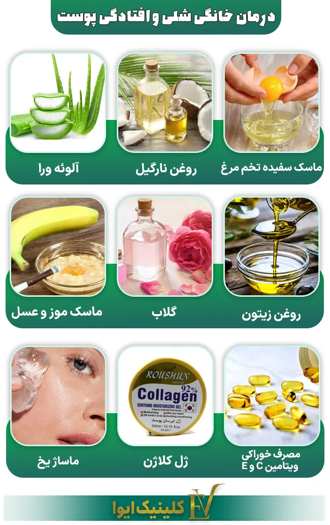 درمان خانگی شلی و افتادگی پوست