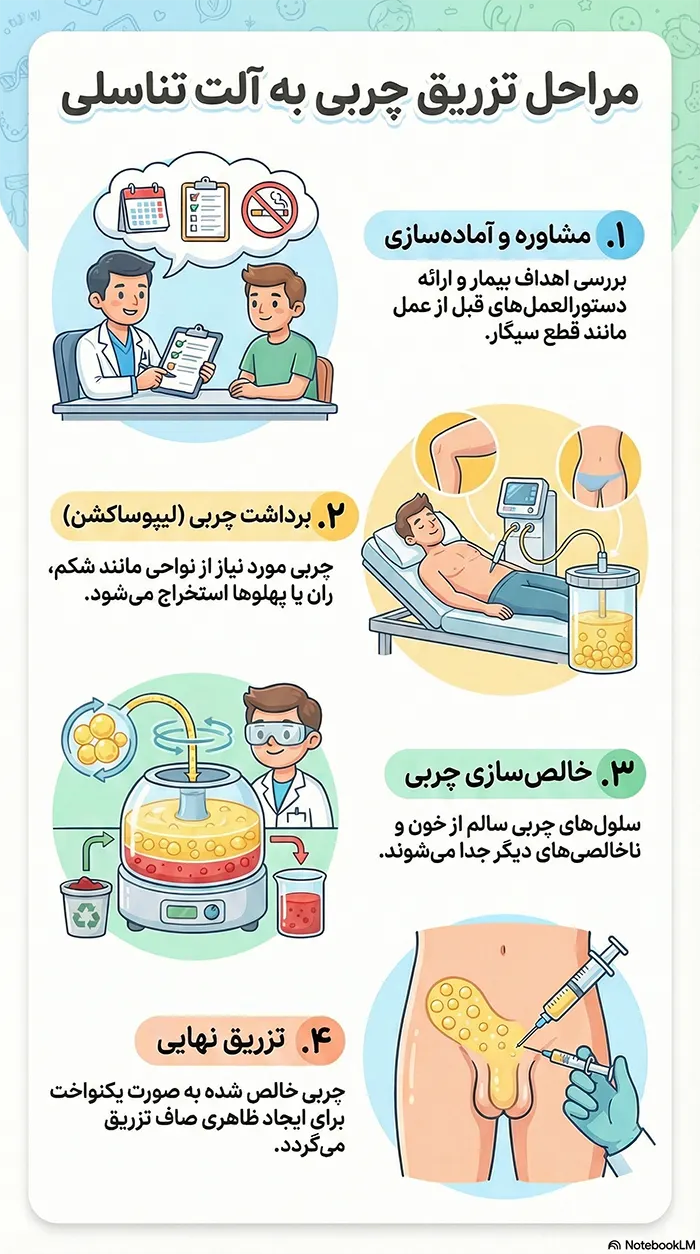 مراحل انجام عمل چربی الت تناسلی مردان