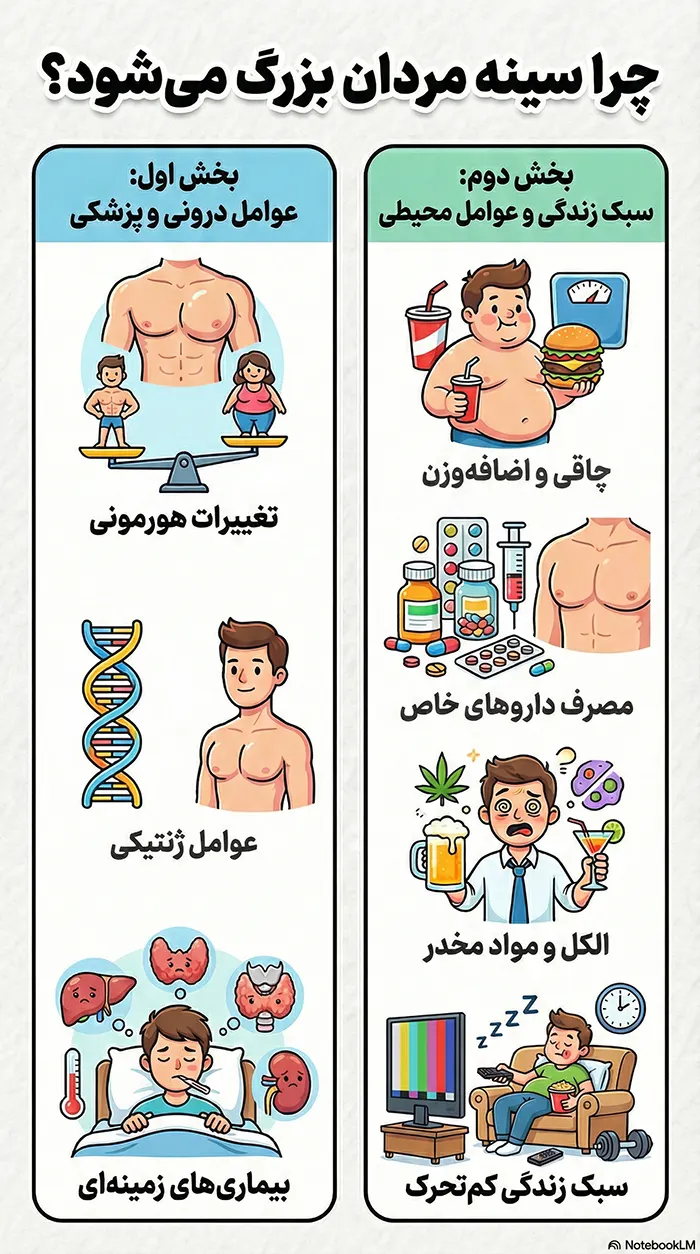 دلایل تجمع چربی در سینه مردان