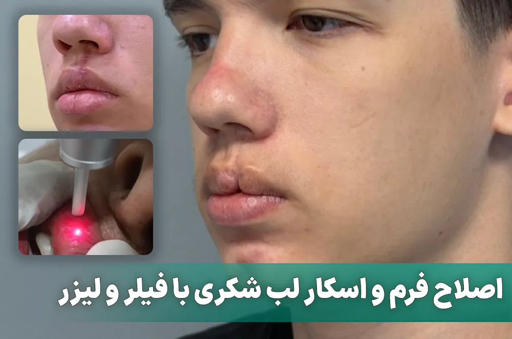 اصلاح فرم و اسکار لب شکری با فیلر و لیزر CO2